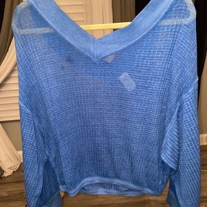 Sheer blue sweater